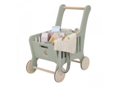 Nákupný vozík s doplnkami drevený