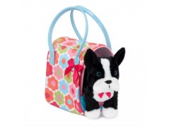 Psík čierny v taške Flower Print Glam Bag