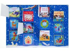 Adventný modrý kalendár plný kníh