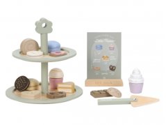 Stojan na pečivo s doplnkami drevený