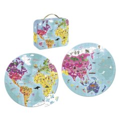 Detské obojstranné puzzle Zemeguľa