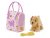 Psík hnedý v taške Pink Crown Glam Bag