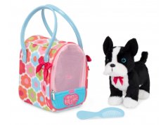 Psík čierny v taške Flower Print Glam Bag
