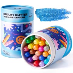 Jemné voskovky Umývateľné Glitter 24ks