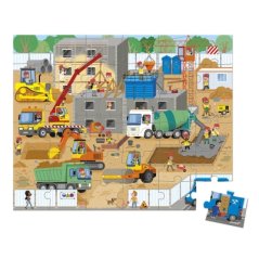 Puzzle Na stavbe v kufríku