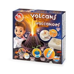 Vulkán a vykopávka dinosaura