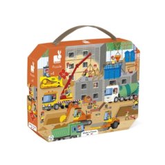 Puzzle Na stavbe v kufríku