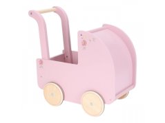 Kočík pre bábiky drevený s perinkou Pink