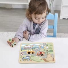 Puzzle so zvukmi Dopravné prostriedky Pastel