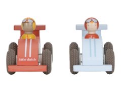 Pretekárske autíčka na zotrvačník drevené