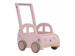 Chodítko auto drevené Pink