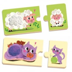Moje prvé dotykové hmatové puzzle Zvieracia rodina
