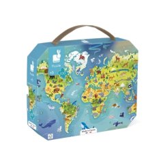 Puzzle Mapa sveta v kufríku