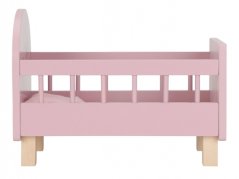 Postieľka pre bábiky drevená s perinkou Pink