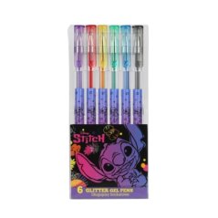 Gélové perá s trblietkami Stitch Black