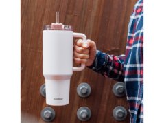 Nerezový termohrnček so slamkou Stream Light Pink 1200ml