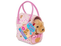 Psík hnedý v taške Pink Crown Glam Bag