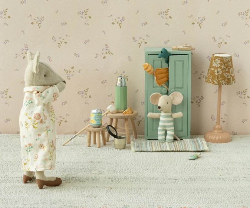 Miniatúrna drevená skriňa Soft Blue