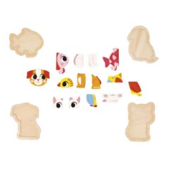 Drevené vkladacie puzzle pre deti Domáci miláčikovia 4v1