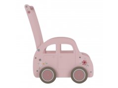 Chodítko auto drevené Pink