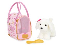 Psík biely v taške Pink Crown Glam Bag