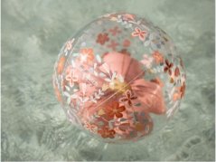 Nafukovacia lopta 3D Pink Flowers