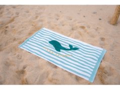 Plážová osuška Seashells Stripes Surf Blue