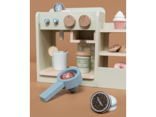 Kávovar drevený veľký s príslušenstvom