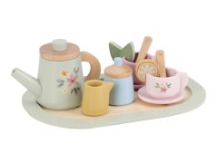 Čajový set drevený s kvetinovou potlačou