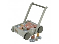 Vozíček s kockami drevený Farma